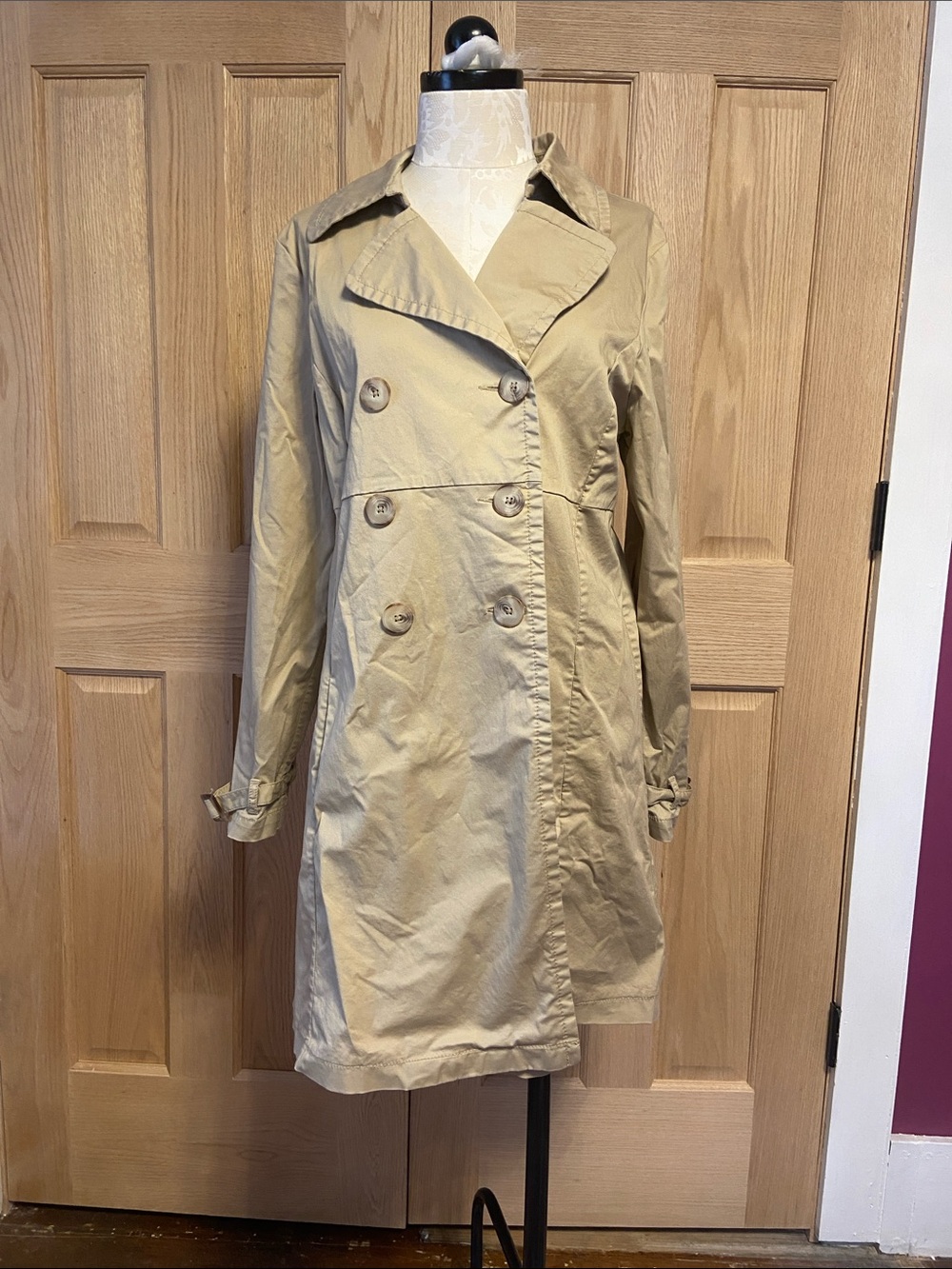 Old Navy Tan Double-Breasted Trench Coat